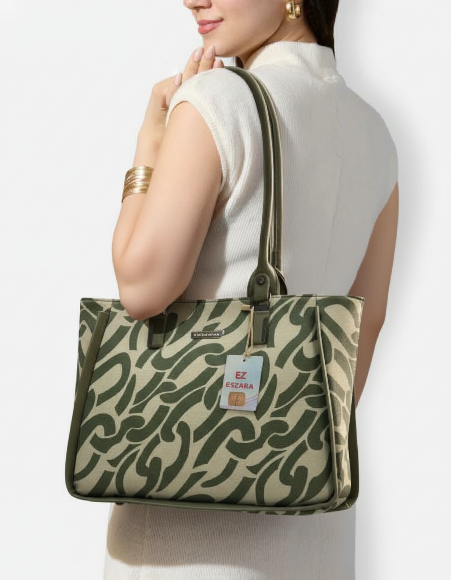 ESZARA Olive Pattern Classic Handbag